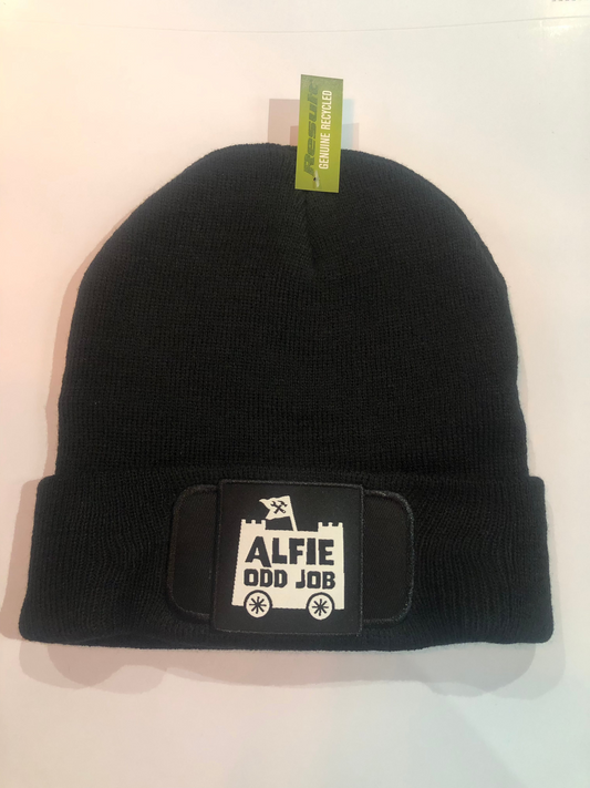 Black Recycled Beanie Hat!