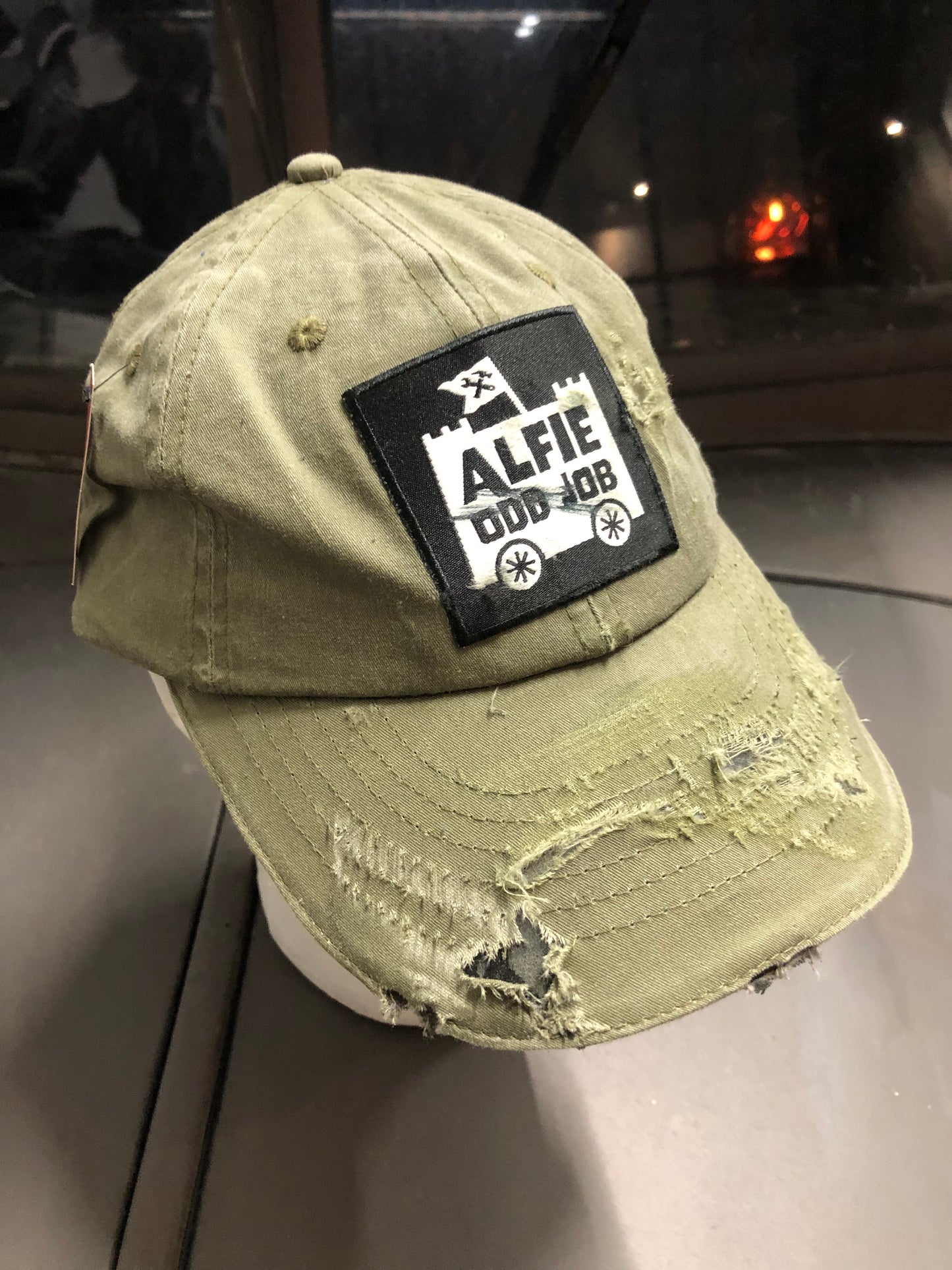 Customised Alfie Cap in Olive Stone!